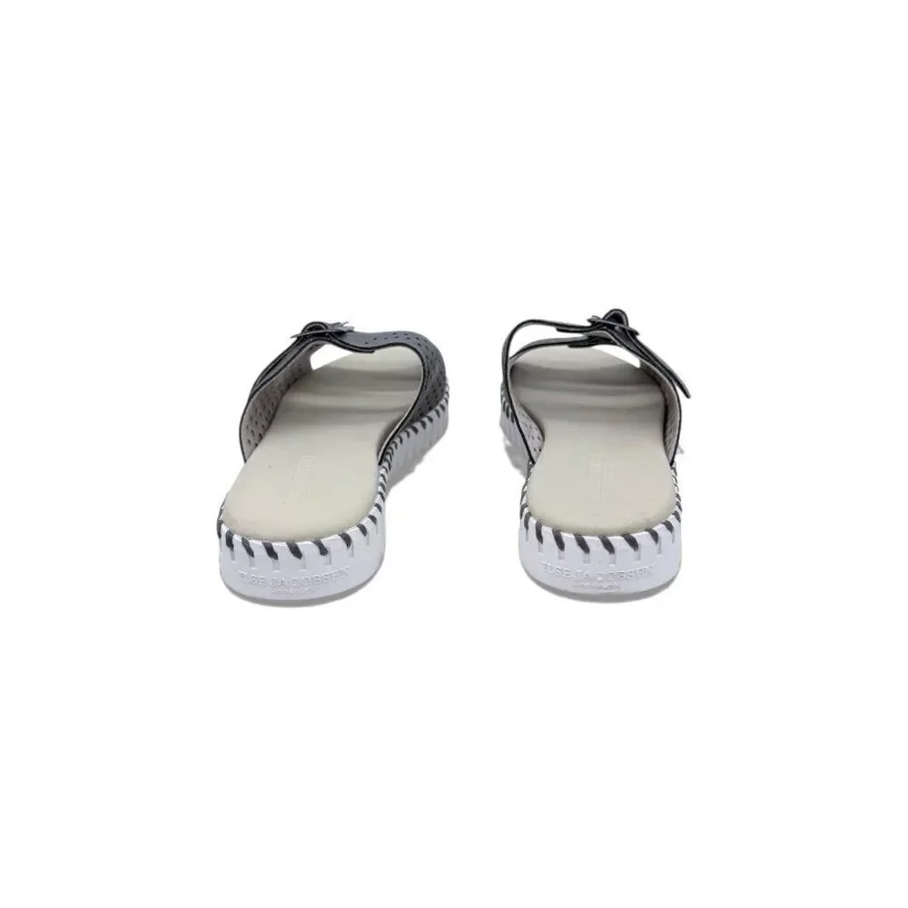 ILSE JACOBSEN Tulip 1176ML Sandal Gunmetal Size 39 EU Lightweight Slip On
